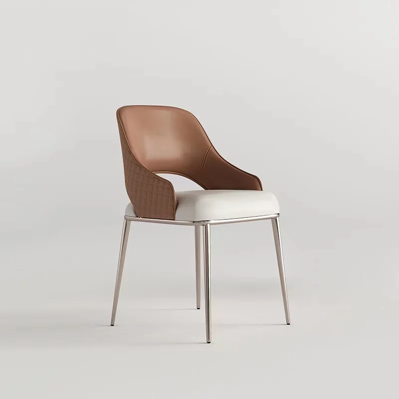 Дизайнерский обеденный стул Современный простой бытовой стул в итальянском стиле с Ретро спинкой Семейный Обеденный стул для отдыха со спинкой Изображение 3