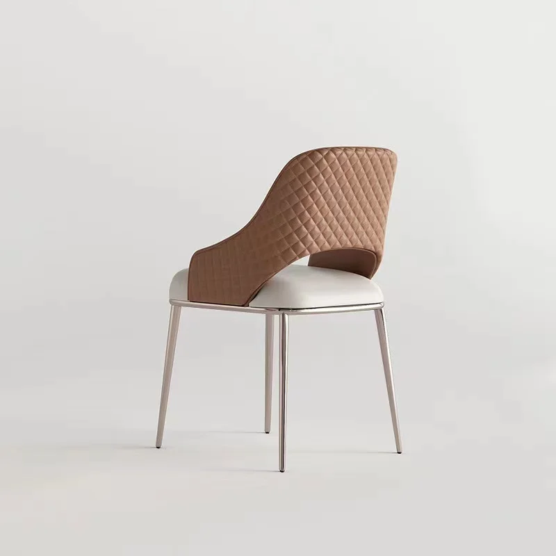 Дизайнерский обеденный стул Современный простой бытовой стул в итальянском стиле с Ретро спинкой Семейный Обеденный стул для отдыха со спинкой Изображение 4