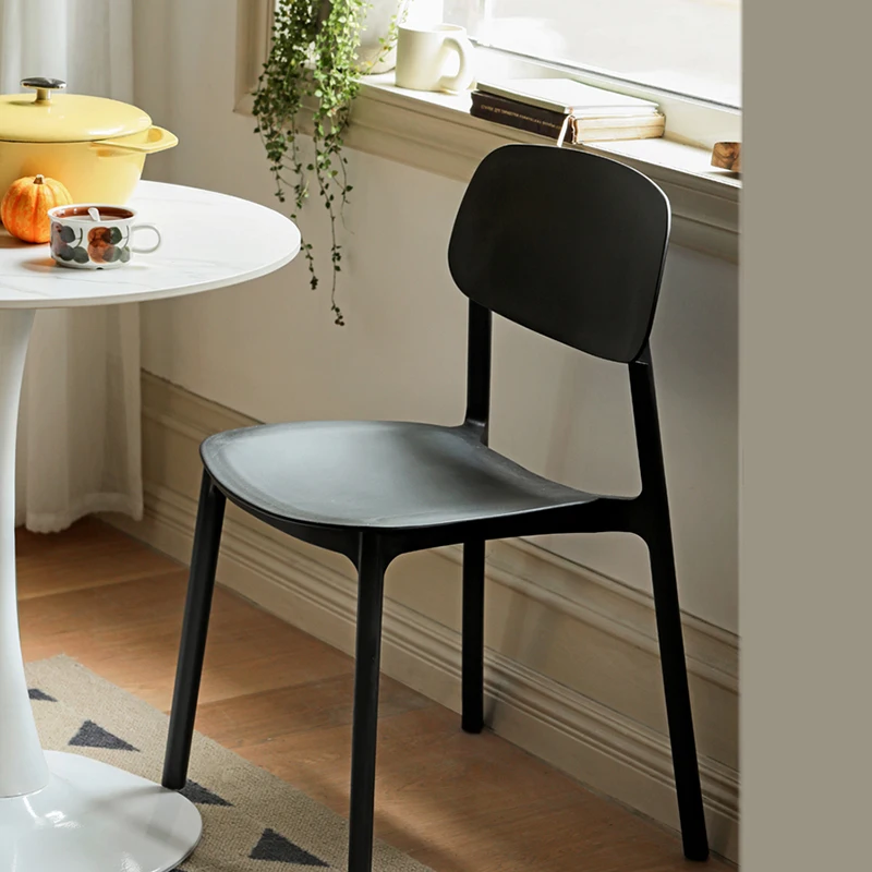 Современные стулья для столовой, Скандинавские Пластиковые Офисные кресла для отдыха, Напольная Передвижная мебель для макияжа Sillas De Comedor Мебель для гостиной Изображение 1