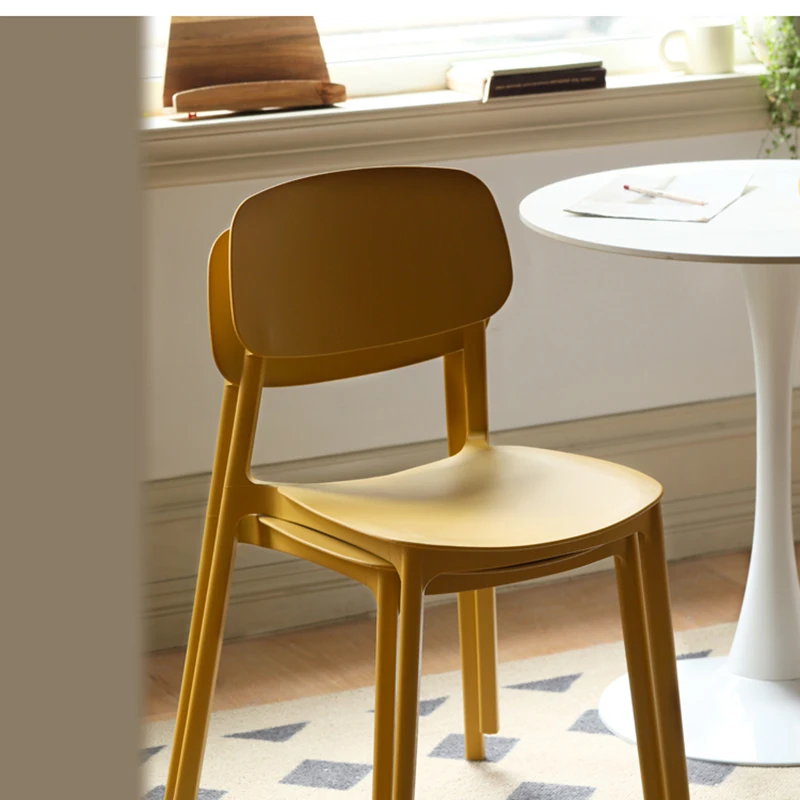 Современные стулья для столовой, Скандинавские Пластиковые Офисные кресла для отдыха, Напольная Передвижная мебель для макияжа Sillas De Comedor Мебель для гостиной Изображение 5