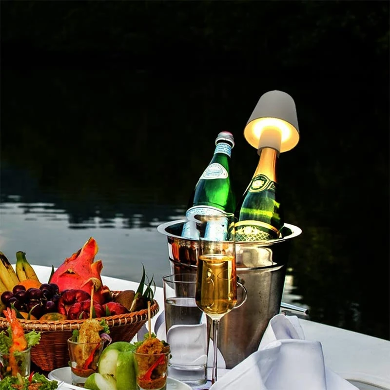 Лампа для бутылки, 1 шт., перезаряжаемая светодиодная лампа для бара, для стола/ Ресторана/домашнего декора, белый Изображение 1