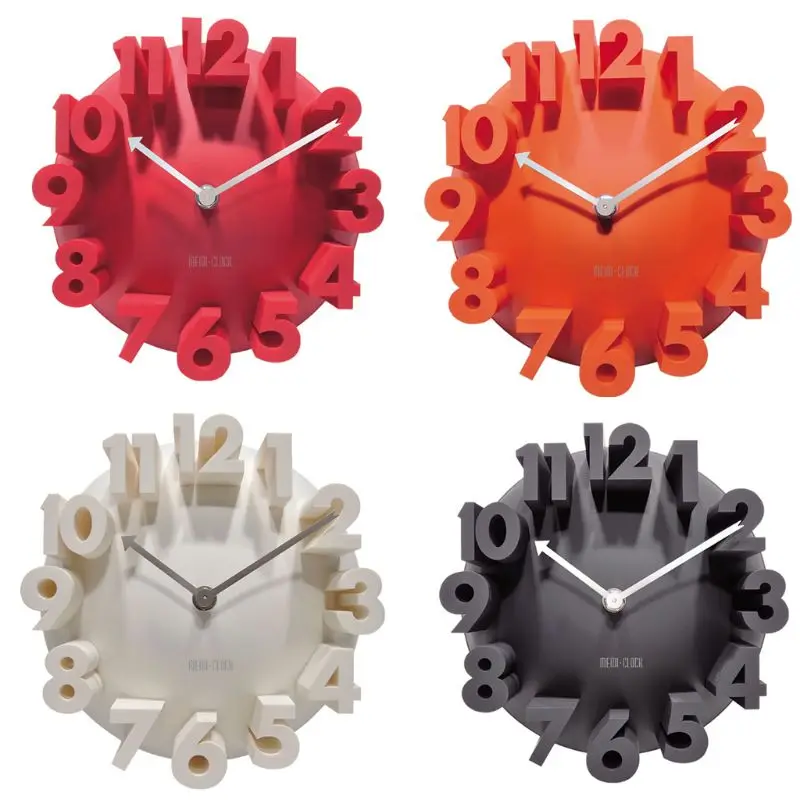 3D Круглые Настенные часы Металлические Габаритные Цифровые Подвесные Часы Modern Timing D Оптом Изображение 0