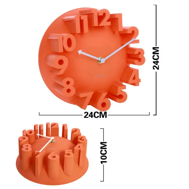 3D Круглые Настенные часы Металлические Габаритные Цифровые Подвесные Часы Modern Timing D Оптом Изображение 1