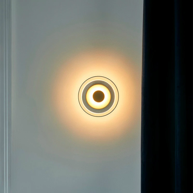 Скандинавский светодиодный настенный светильник, стеклянные полукруглые настенные бра для прикроватной тумбочки, прихожей, гостиной, внутреннего оформления, настенного освещения Изображение 5