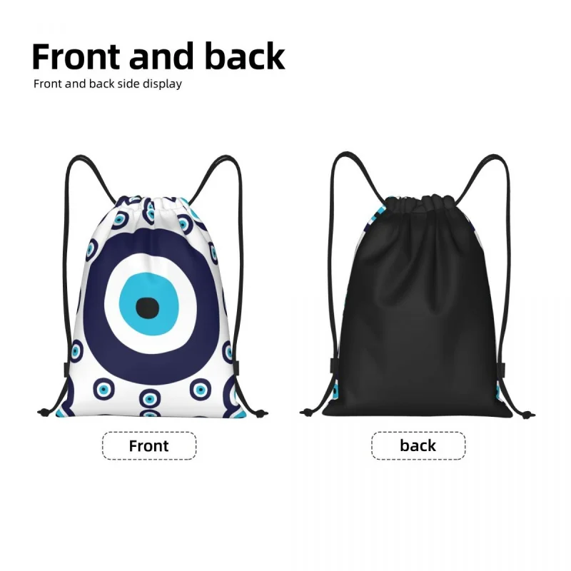 Темно-синий рюкзак с рисунком Aqua Nazar Сглаз на шнурке, сумки-рюкзаки, легкий амулет, спортивный рюкзак в стиле бохо, сумки для покупок Изображение 1
