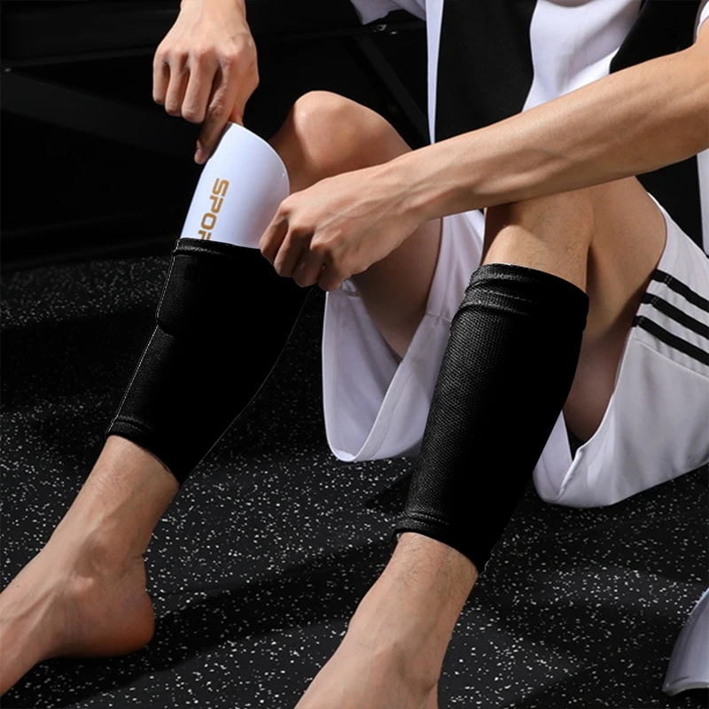 1 пара футбольных носков для защиты голени, компрессионный рукав для икр, спортивные носки для поддержки футбольных ног, протектор для взрослых, подростков и детей Изображение 2