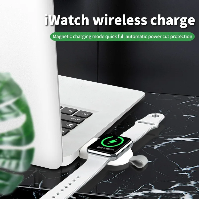 Портативное USB-зарядное устройство для часов Магнитное беспроводное зарядное устройство для Apple Watch 49 мм Ultra 8 7 6 41 45 мм Адаптер беспроводной быстрой зарядки Изображение 4