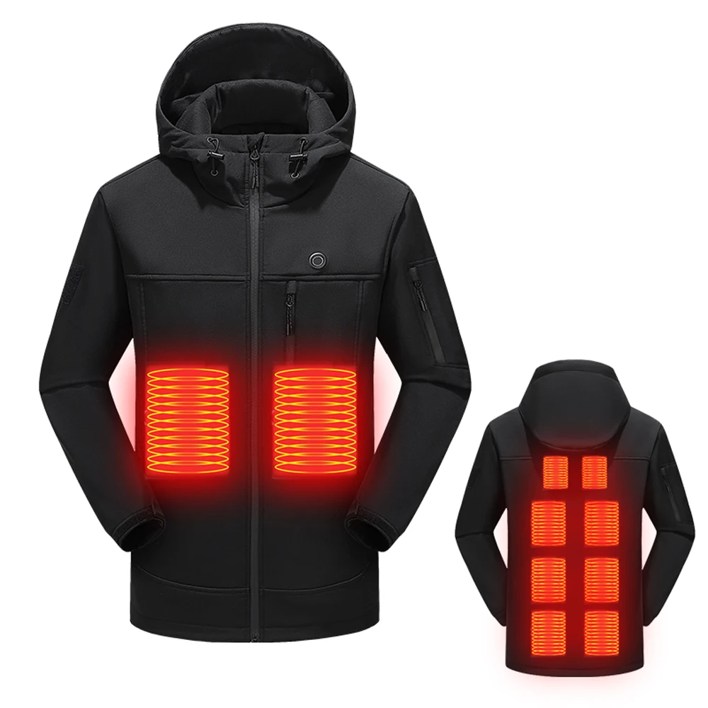 Моющиеся на открытом воздухе куртки с USB-подогревом, утепляющее пальто, зимняя гибкая электротермоодежда унисекс, теплая одежда для рыбалки и пеших прогулок. Изображение 0
