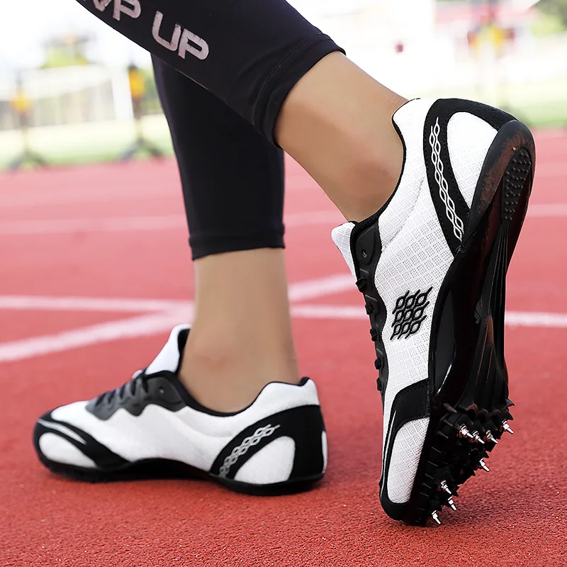Горячая распродажа мужской женской легкой атлетики, профессиональные кроссовки с шипами, Дышащая спортивная обувь для тренировок, кроссовки для ногтей для взрослых Изображение 5