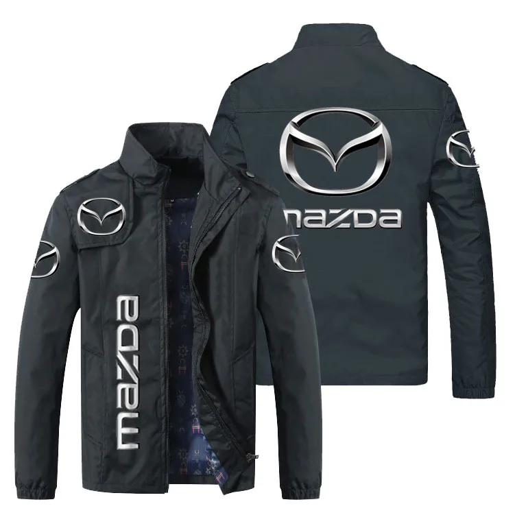 2023New Демисезонная Мужская Повседневная Ветровка С Логотипом Автомобиля Mazda На Молнии С Принтом, Тонкая Куртка-бомбер в стиле Хип-Хоп, Мужские Пальто Изображение 0
