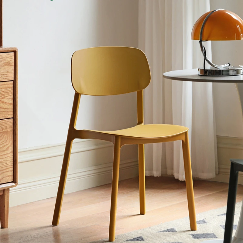 Современные стулья для столовой, Скандинавские Пластиковые Офисные кресла для отдыха, Напольная Передвижная мебель для макияжа Sillas De Comedor Мебель для гостиной Изображение 0