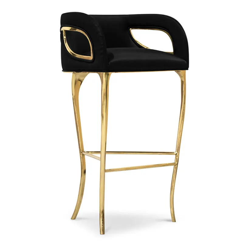 Легкий роскошный обеденный стул из чистой меди, простой современный высококачественный книжный стул со спинкой, художественный стул для отдыха Изображение 3