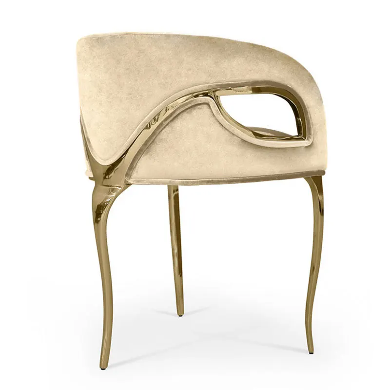 Легкий роскошный обеденный стул из чистой меди, простой современный высококачественный книжный стул со спинкой, художественный стул для отдыха Изображение 4