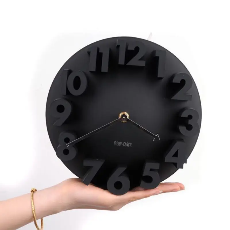 3D Круглые Настенные часы Металлические Габаритные Цифровые Подвесные Часы Modern Timing D Оптом Изображение 4