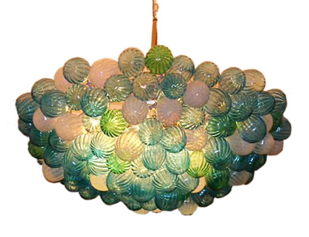 Многоцветная современная люстра в форме шара Художественная Подвесная лампа Столовая Гостиная Стекло ручной работы Классический домашний декор Изображение 0