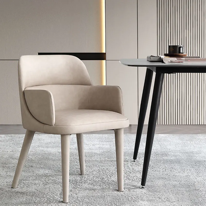 Минималистичные обеденные стулья в скандинавском стиле, ретро-кожа, расслабляющий Роскошный обеденный стул, кресло, Балкон, мебель для гостиной Cadeira WZ50DC Изображение 0