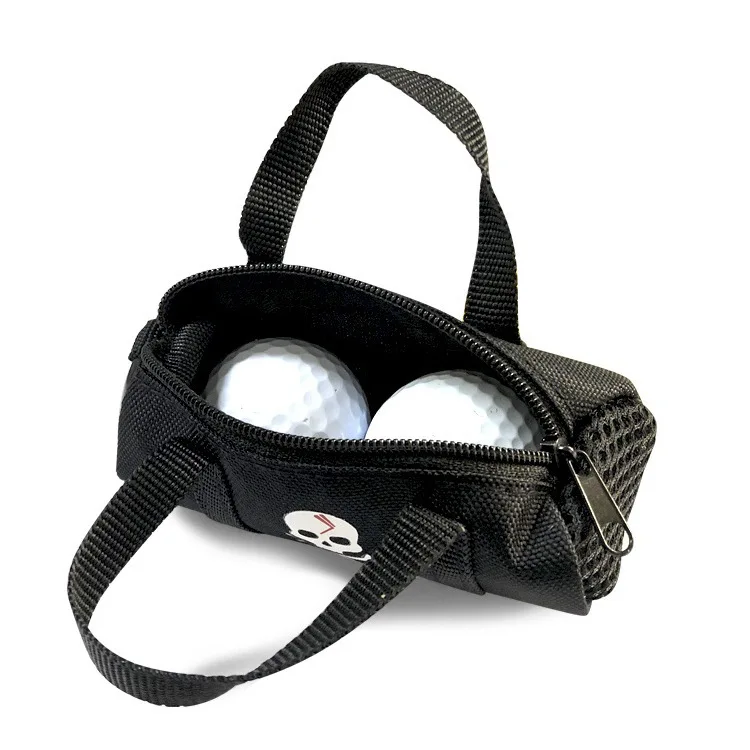 Сумка для мячей для гольфа, мини-версия, двойная сумка для мячей, поясная сумка для переноски, сумка для аксессуаров в виде скелета, простая и стильная Изображение 4