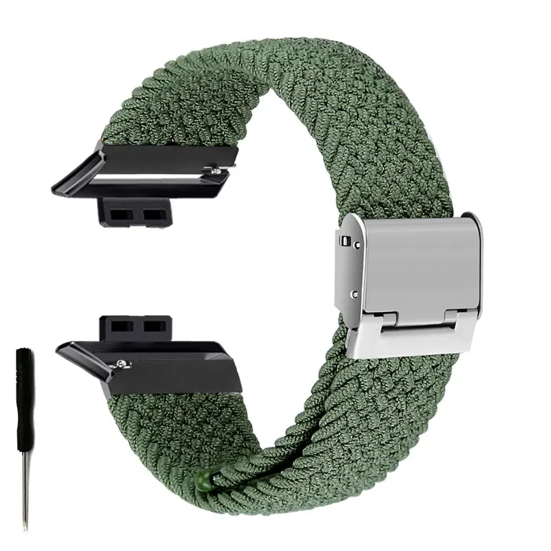 Плетеный ремешок из нейлоновой ткани Solo Loop Спортивный для часов Huawei Ремешок 16 мм 18 мм 20 мм 22 мм Эластичный браслет для Huawei серии FIT Изображение 1