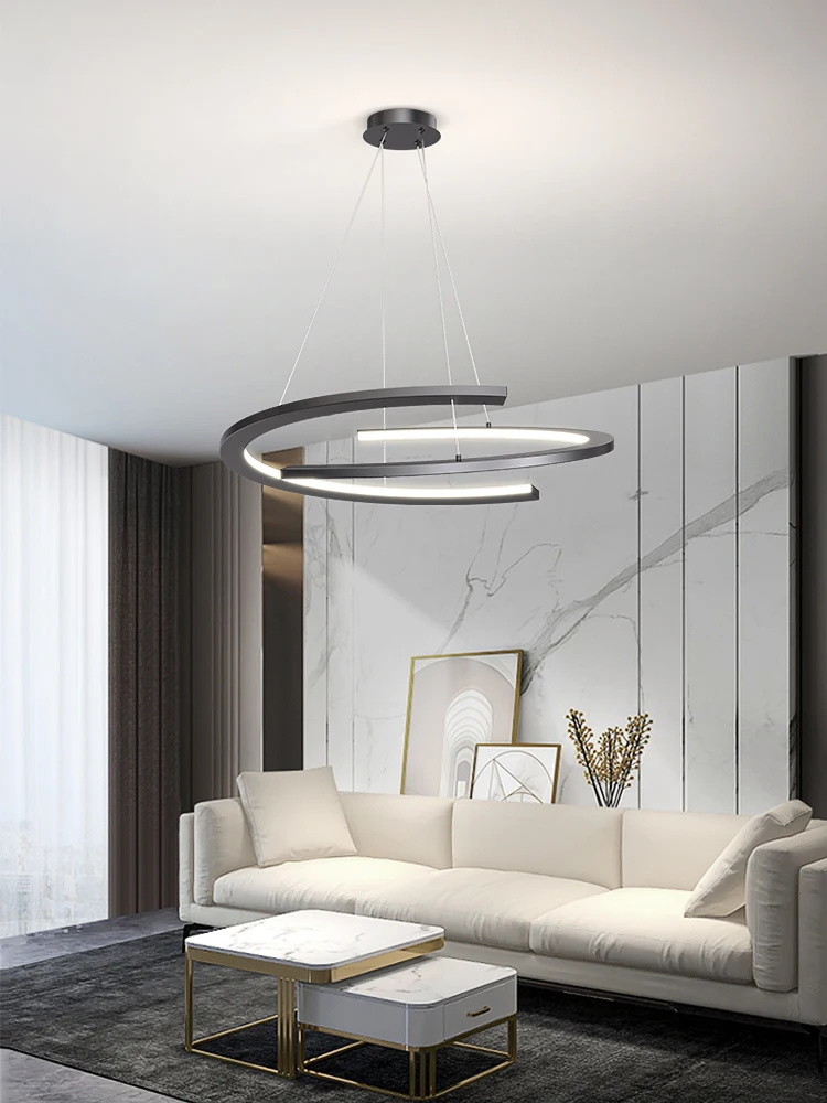 Основное освещение в гостиной в стиле минимализма, современная и простая атмосфера, персонализированный круглый подвесной светильник для ресторана Изображение 2