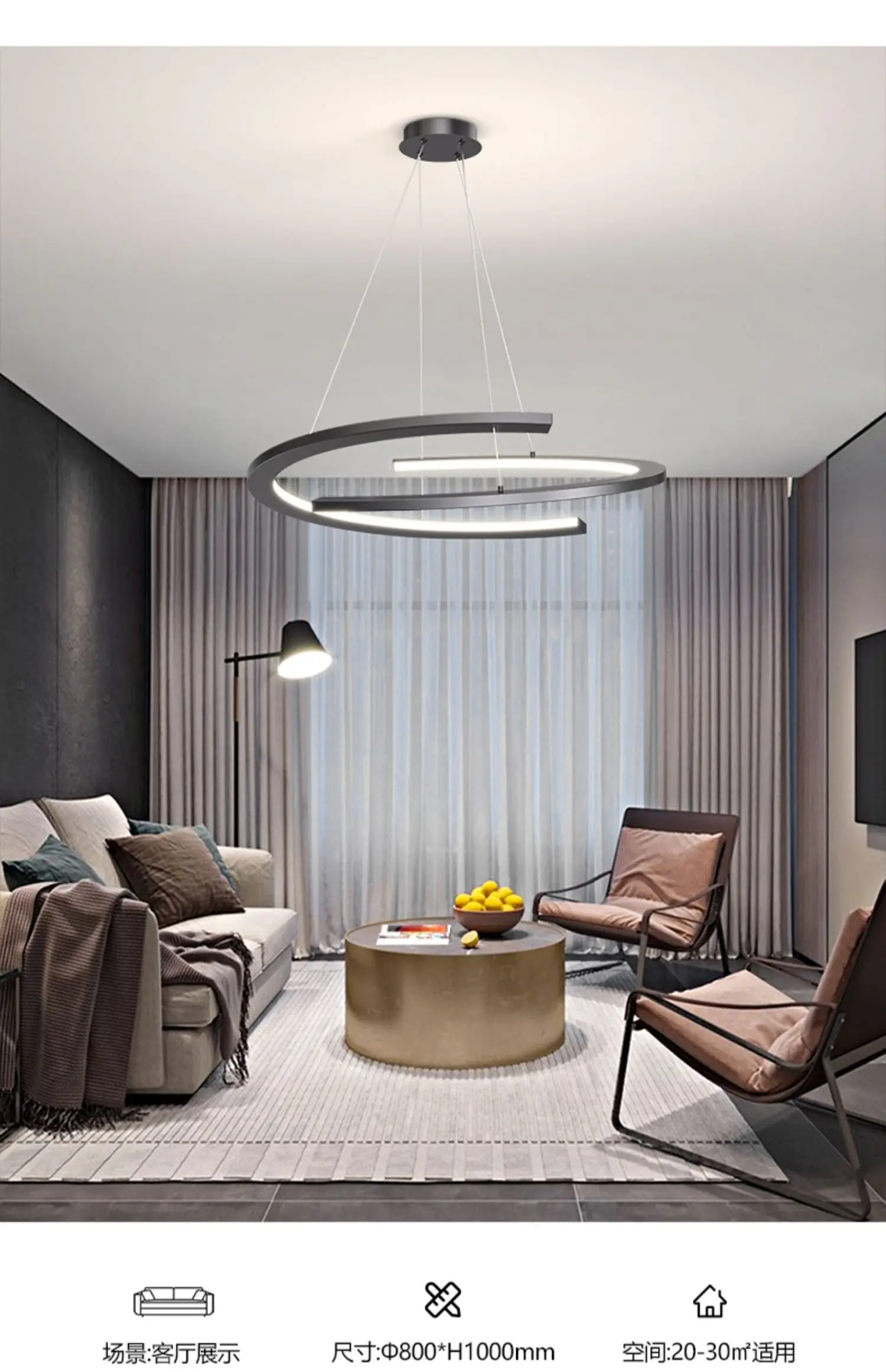 Основное освещение в гостиной в стиле минимализма, современная и простая атмосфера, персонализированный круглый подвесной светильник для ресторана Изображение 5