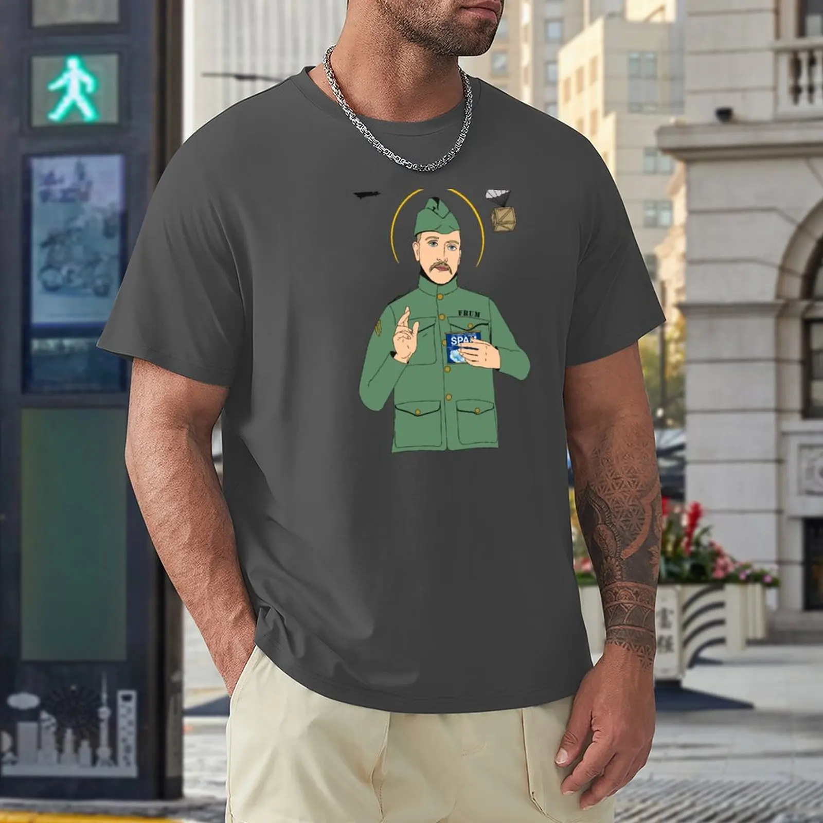 Футболка John Frum Saves, футболки большого размера, быстросохнущая футболка, мужская футболка Изображение 4