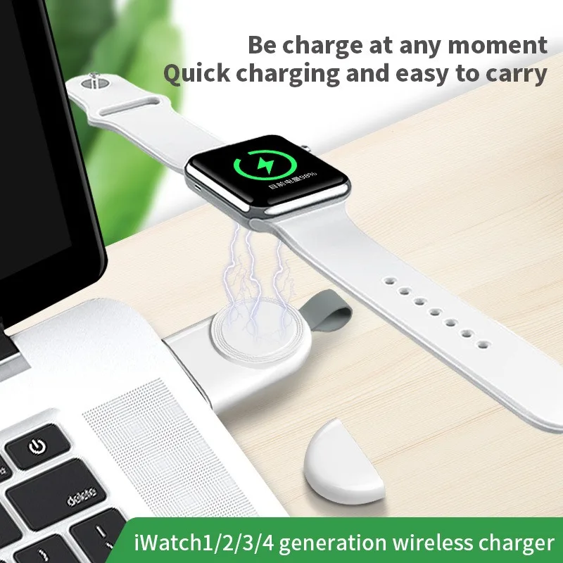 Портативное USB-зарядное устройство для часов Магнитное беспроводное зарядное устройство для Apple Watch 49 мм Ultra 8 7 6 41 45 мм Адаптер беспроводной быстрой зарядки Изображение 2