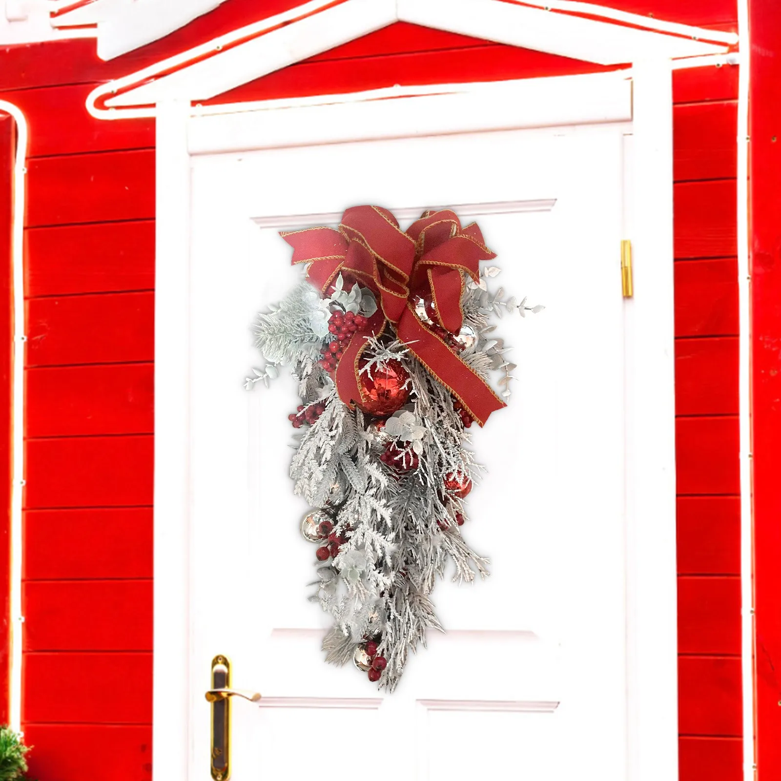1шт Рождественские украшения Венок из мертвых ветвей Виноградное кольцо кулон Рождественская гирлянда из тростника Дверная вешалка Рождественский венок Рождество Изображение 1