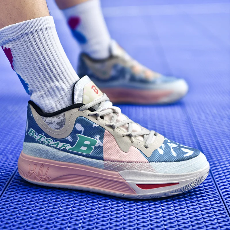 Новый дизайн Мужские баскетбольные кроссовки с модным принтом Массивная профессиональная баскетбольная обувь Кроссовки Унисекс для мужчин Basket Homme Изображение 5