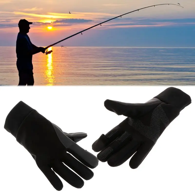 Перчатки для рыбалки нового дизайна, водонепроницаемые, из теплого флиса, Мягкие, дышащие, для занятий спортом на открытом воздухе Изображение 0