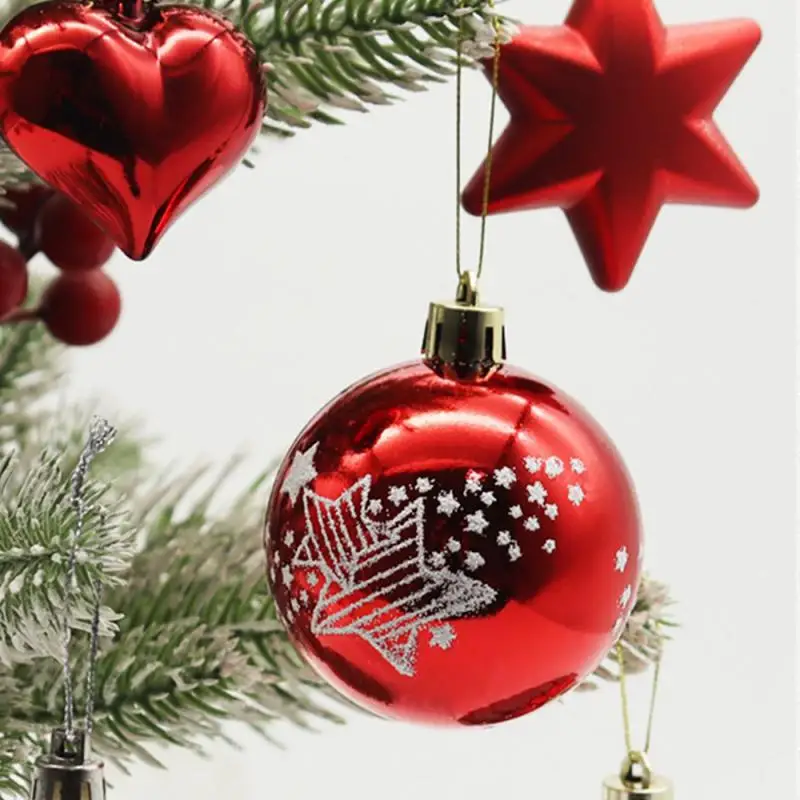Шары для рождественской елки, Большой Рождественский шар, Разноцветные украшения для шаров, Набор украшений для рождественской елки для домашней вечеринки, Рождество Изображение 4