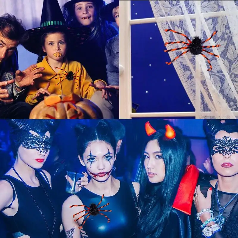 Повязка на голову в виде паука на Хэллоуин, жуткая повязка на голову в виде паука для костюмированных вечеринок, Ужасающие аксессуары в форме паука для одежды Изображение 4