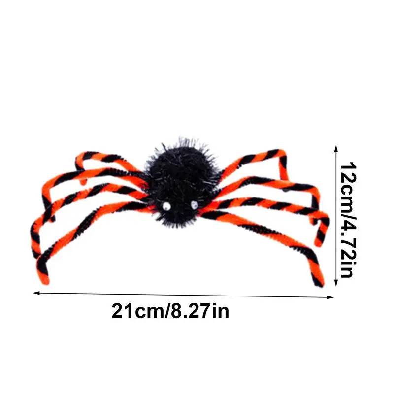 Повязка на голову в виде паука на Хэллоуин, жуткая повязка на голову в виде паука для костюмированных вечеринок, Ужасающие аксессуары в форме паука для одежды Изображение 5