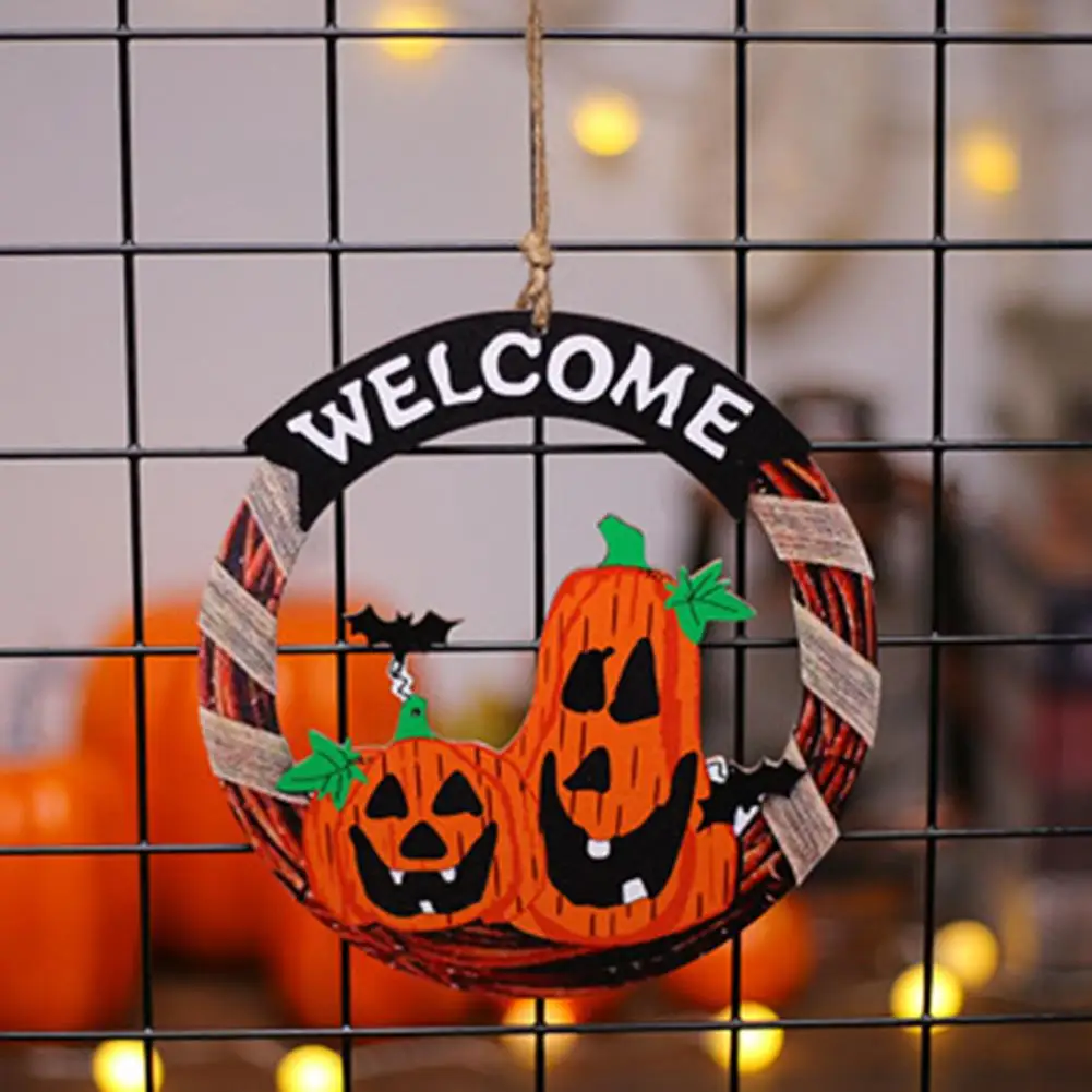 Праздничное украшение на Хэллоуин, Жуткий декор для вечеринки на Хэллоуин, Подвеска в виде тыквенной летучей мыши, окно, дверь, Приветственный знак для праздника Изображение 0