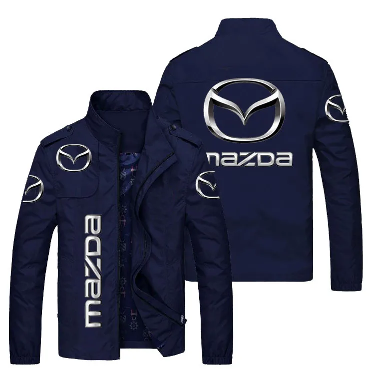 2023New Демисезонная Мужская Повседневная Ветровка С Логотипом Автомобиля Mazda На Молнии С Принтом, Тонкая Куртка-бомбер в стиле Хип-Хоп, Мужские Пальто Изображение 4